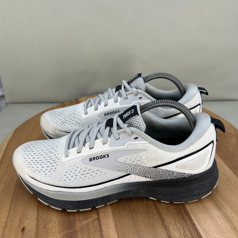 Brooks Trace 3 Womens Running Shoes Size 10 Wide D White Grey Black 1204011D191 - Picture 3 of 8